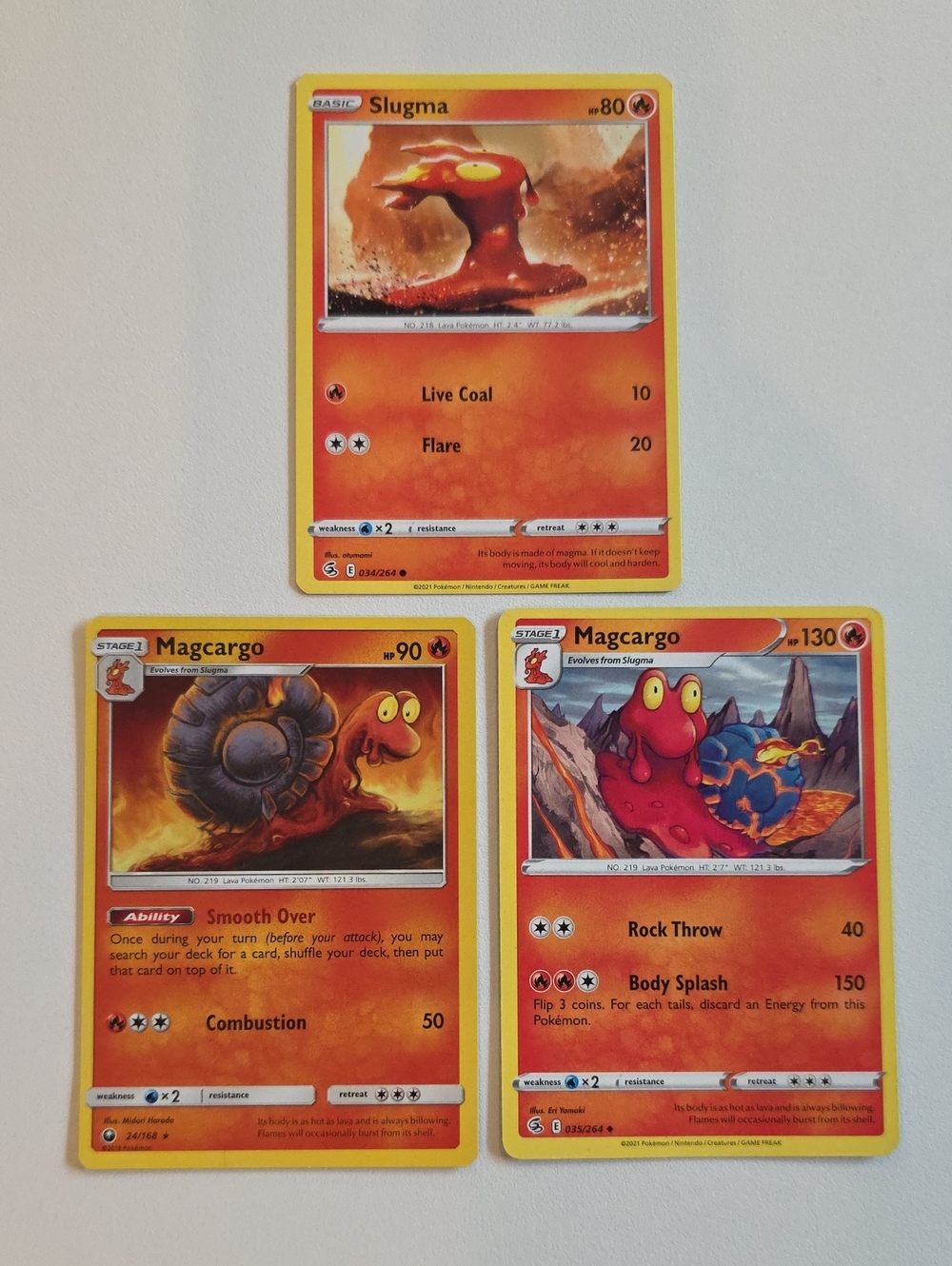 Pokemon Slugma and Magcargo Card